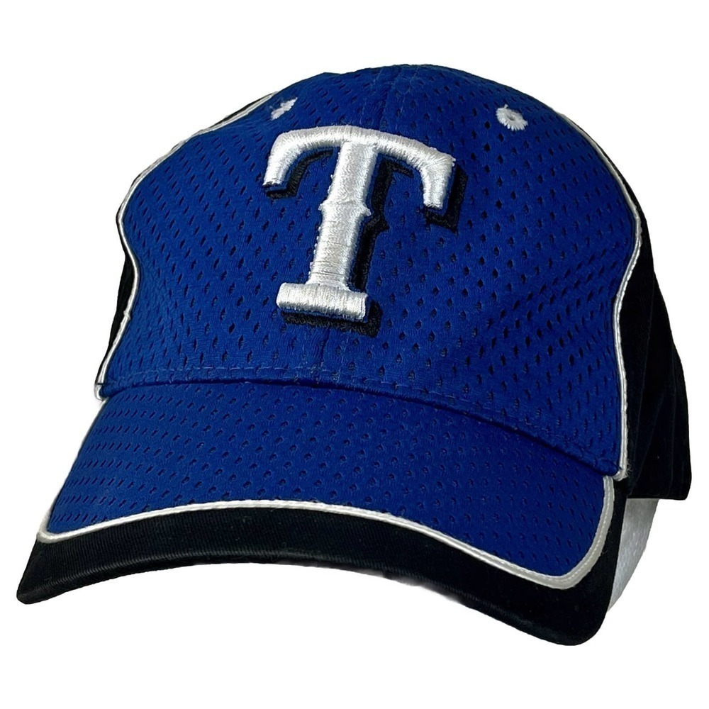 SGA Texas Rangers Fitted Hat Blue Mesh Cap Coca Cola Walmart League Champ Series